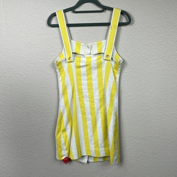 NWT Miguelina Pippa Striped Italian Jumper Dress Yellow White Sz S - Picture 7 of 16